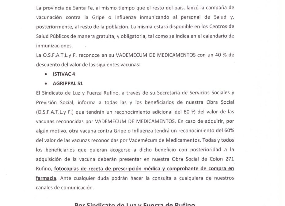 VACUNA ANTIGRIPAL 2021