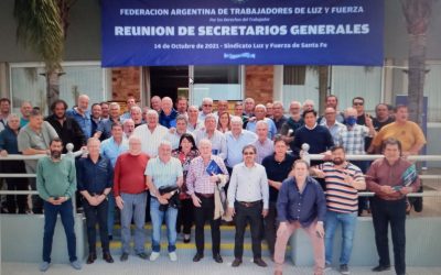 Reunión de Secretarios Generales de los Sindicatos de Luz y Fuerza de todo el país con los integrantes del Secretariado Nacional de la Federación Argentina de Trabajadores de Luz y Fuerza